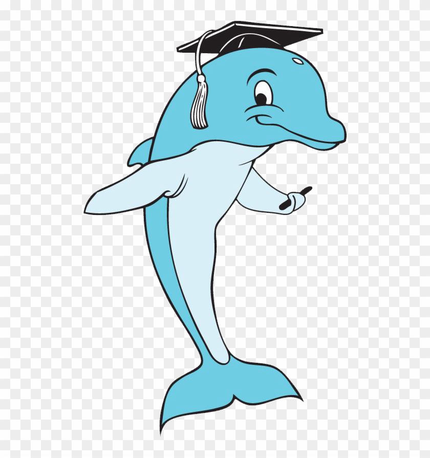 Downey Elementary School - Dolphin With Graduation Cap #1323225