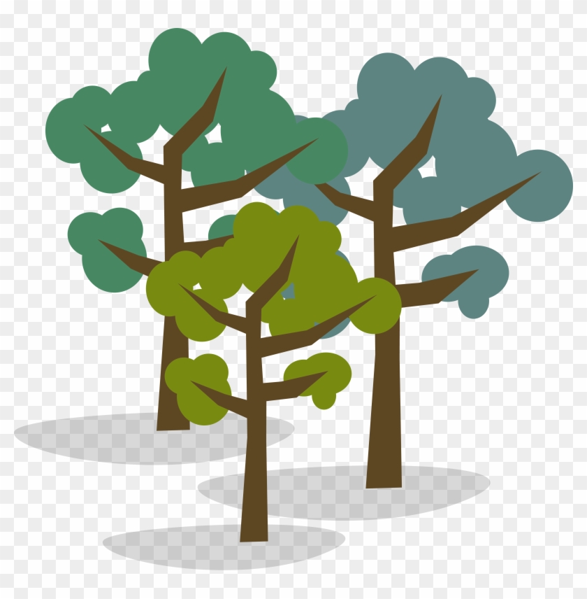 Illustration Of Group Of Three Trees - Illustration #1323311