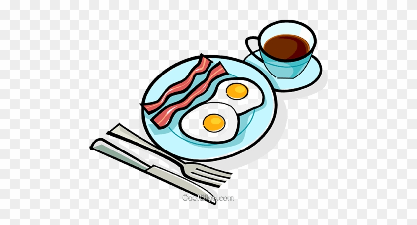 Bacon And Eggs Breakfast Royalty Free Vector Clip Art - Frühstück Clipart #1323455