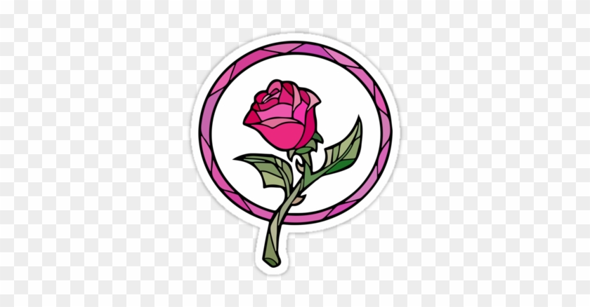 Stained Glass Clipart Rose - Beauty And The Beast Rose Glass #1323580