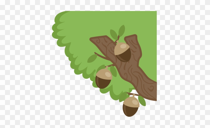 Corner Tree Svg Cut File For Scrapbooking Tree Svg - Acorn #1323644