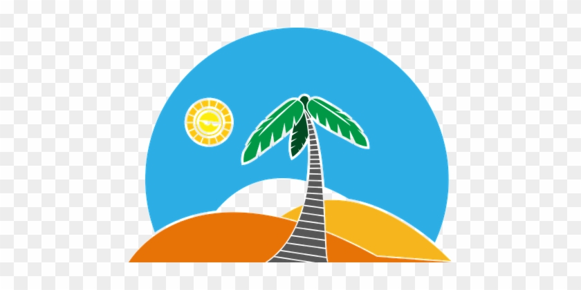 Palm, Palm Tree, Beach, Desert, Sun - Sol Palmeras Playa Png #1323676