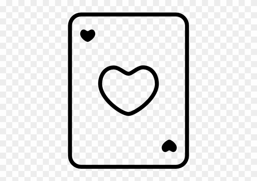 Heart Playing Card Outline Free Icon - Outline Of A Card #1323804