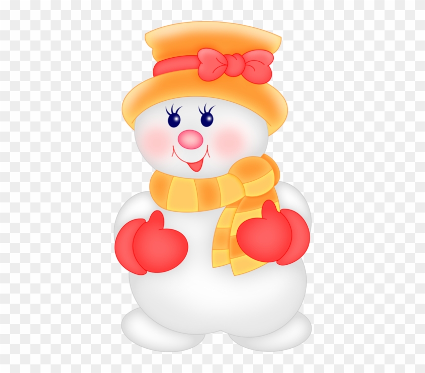 Merry Christmas - Orange Snowman Clipart #1323846