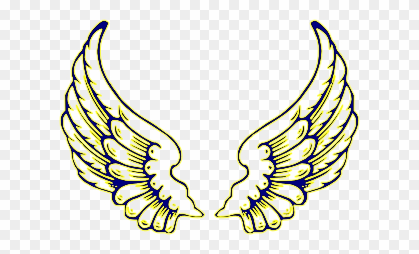 How To Set Use Blue And Yellow Wings Svg Vector - Angel Wings Coloring Pages #1323889