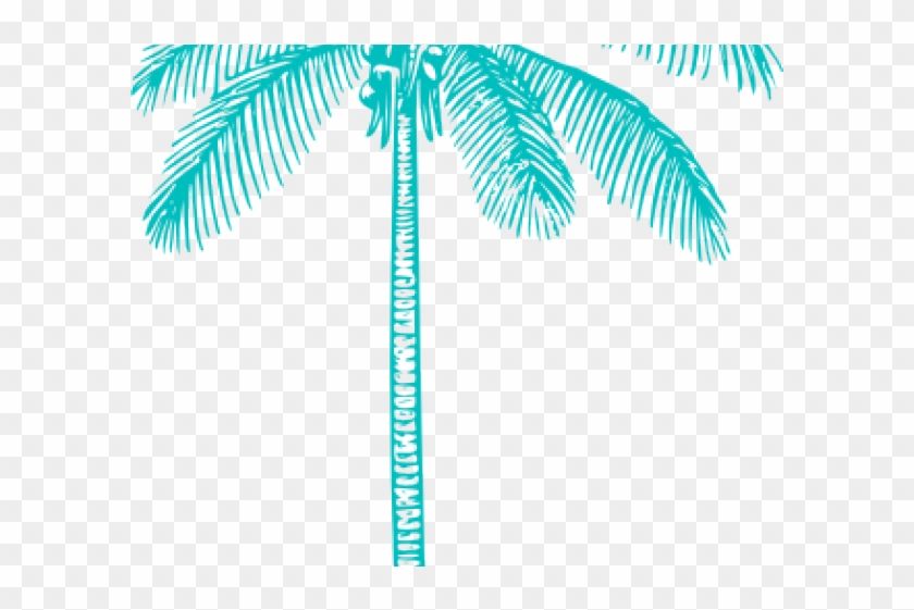Palm Tree Clipart Turquoise - Uber Decals Vinyl Wall Decal Sticker Coconut Palm Tree #1323919