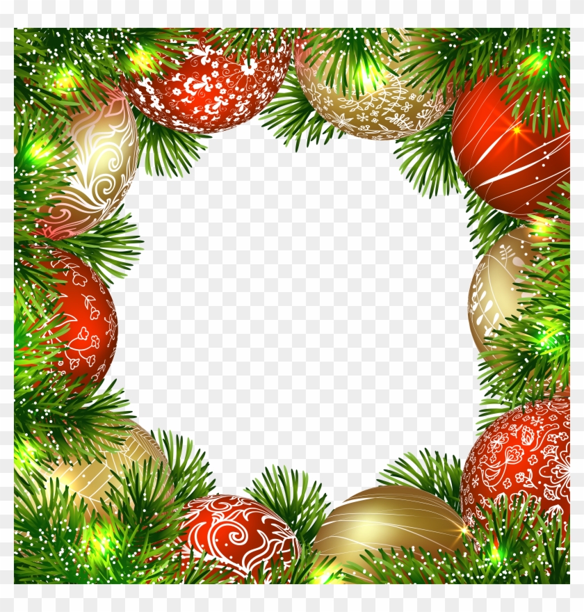 Transparent Christmas Png Border Frame With Ornaments - Transparent Christmas Png Border Frame With Ornaments #1324044