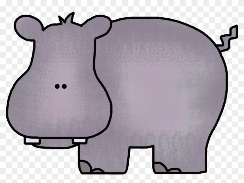 Hippo Black And White Clipart - Hippo Clip Art #1324179