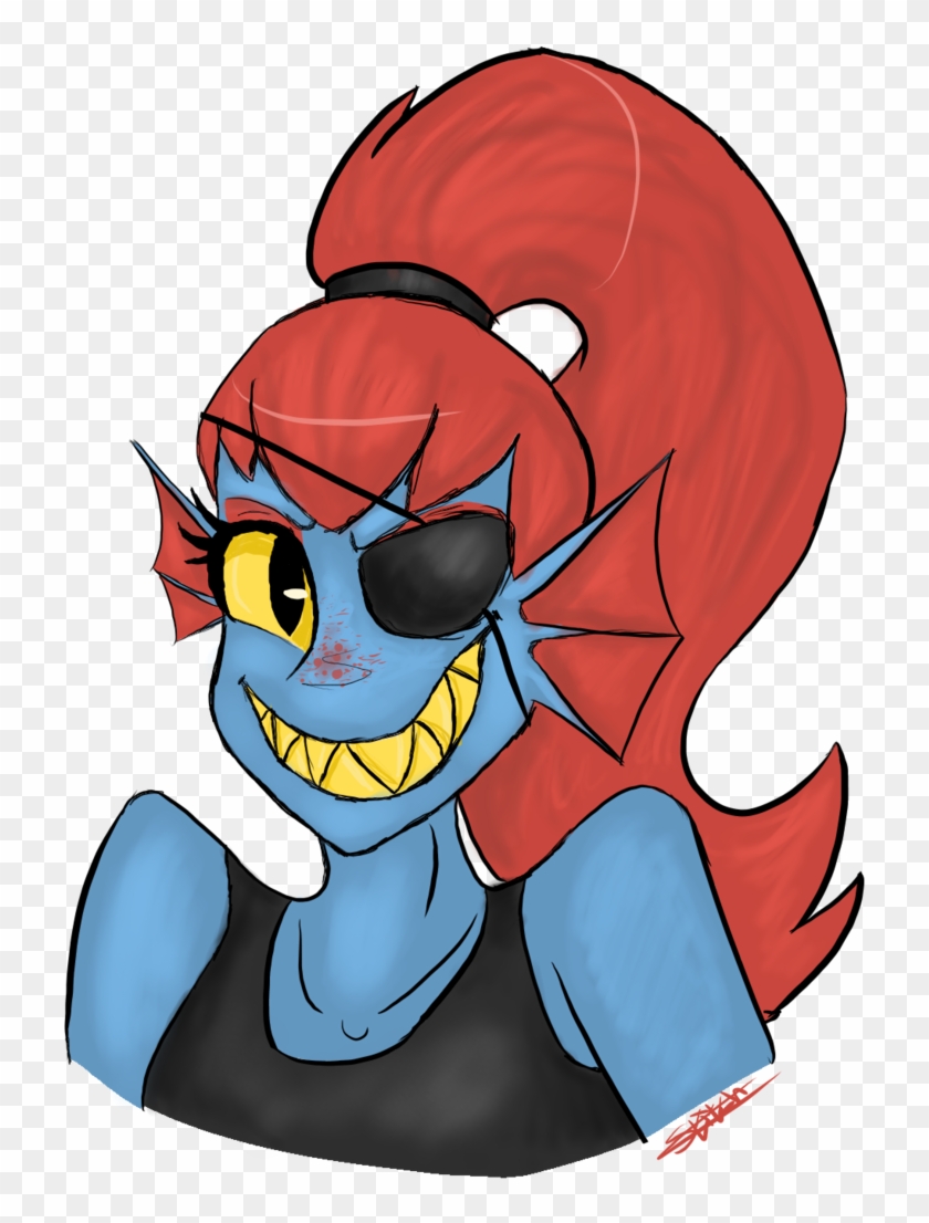 Undyne By Cross Stitch Eye - Color Is Undyne's Eye #1324324