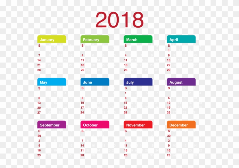 2018 Transparent Calendar Png Clipart Picture - Calendar 2018 Transparent #1324373