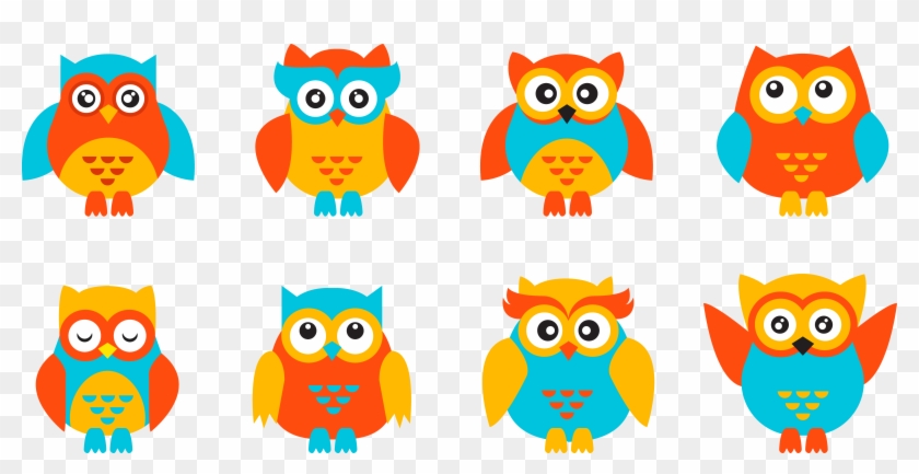 Baby Owls Cuteness Clip Art - Owl Colorede Png #1324416