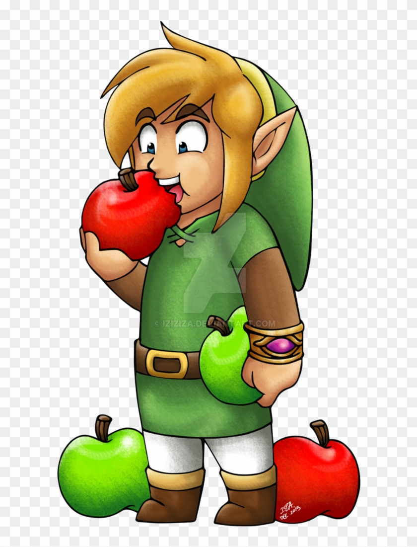 Link Eating Apples By Iziziza - Legend Of Zelda Link Eating Fruit #1324446