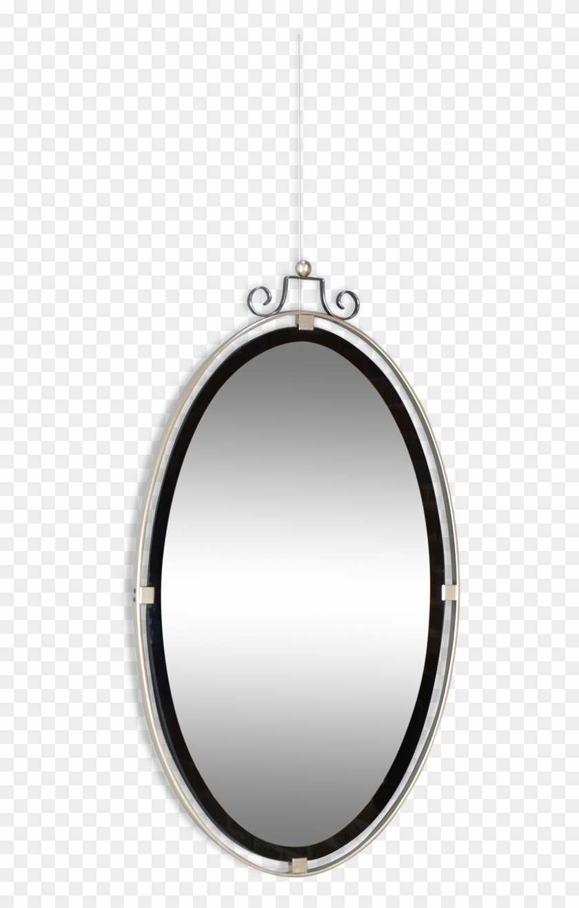 Miroir Suspendu Design Années 50 Chrome Noir - Locket #1324480