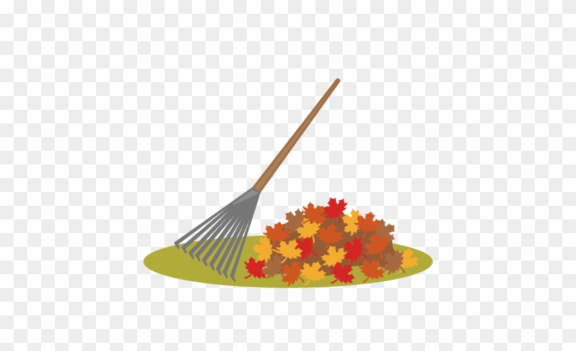 Raking Leaves Svg Cutting Files For Scrapbook Cute - Clip Art Rake Leaves #1324504