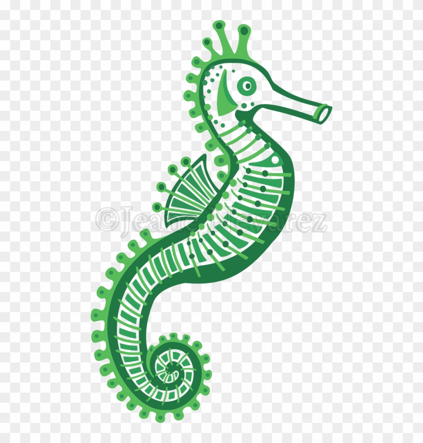 Stylized Fantasy Seahorse Purely Vector Work, No Preliminary - Stylized Fantasy Seahorse Purely Vector Work, No Preliminary #1324560
