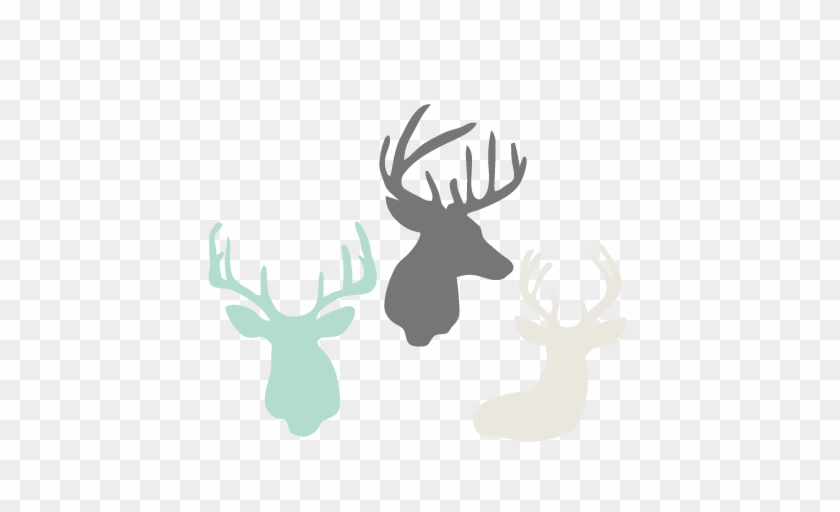 Deer Head Set Svg Cutting Files For Scrapbooking Cute - Reindeer Backgrounds #1324612