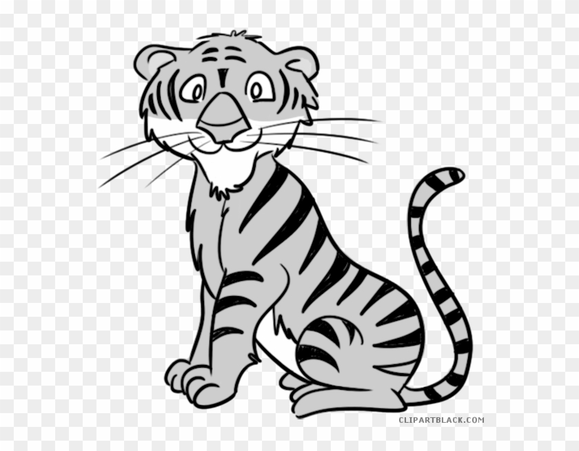 Bengal Tiger Animal Free Black White Clipart Images - Tiger Clipart #1324618