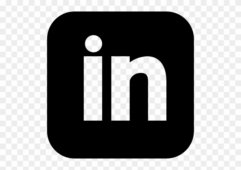 Linkedin Logotype Button Free Icon - Linkedin Logo B&w #1324754