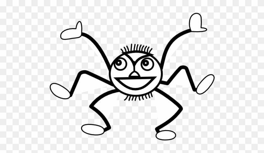 Spider Clip Art Black And White - Spider Black White Drawing #1324887