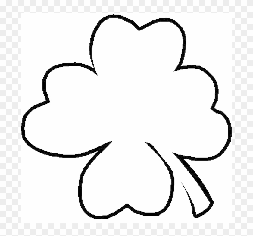 Outline Of A Shamrock - Four Leaf Clover Clip Art #1324982