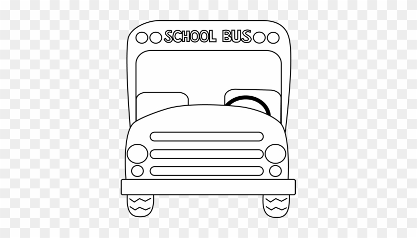 School Bus Front Black And White Clip Art - Front Of School Bus Clip Art #1325035