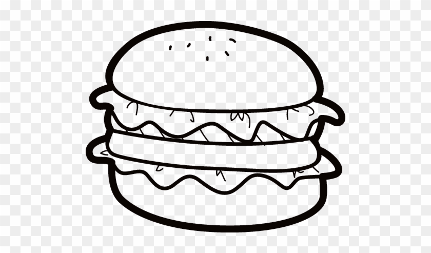 Hamburger Drawing Junk Food Fast Food - Hamburger Coloring #1325057