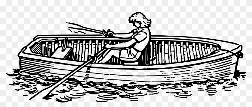 Water Transportation Clipart Black And White - Rowing A Boat Clipart Black And White #1325059