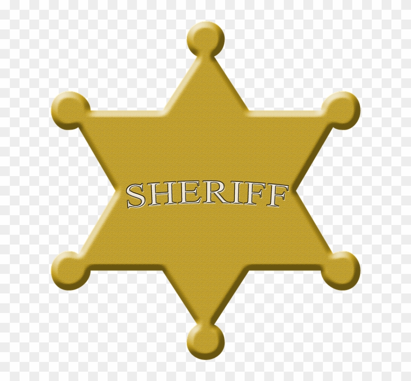 Sheriff Badge Clipart 5, Buy Clip Art - Goldsheriff-stern-western Rundes Kissen #1325066