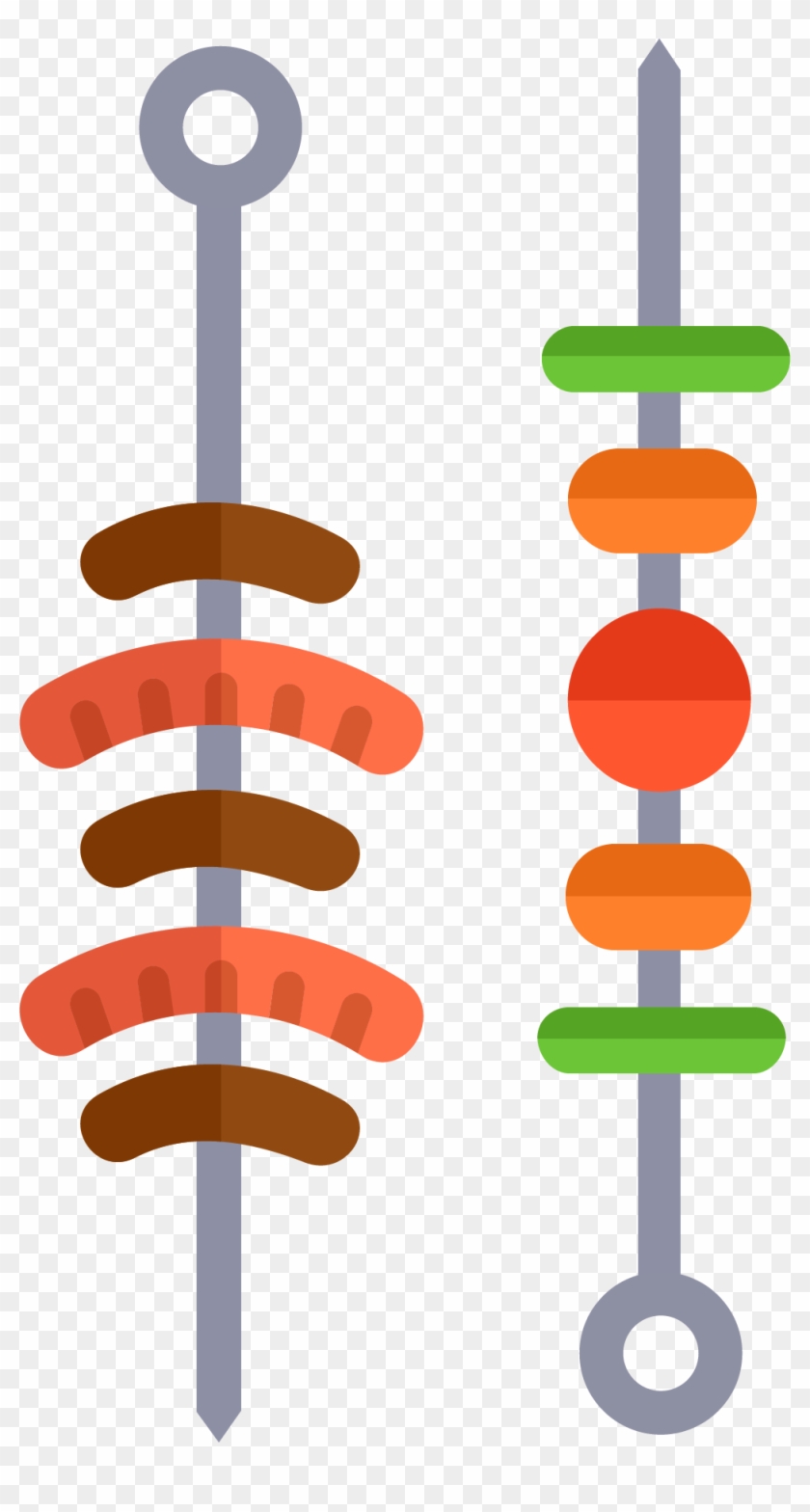 Sausage Hamburger Barbecue Skewer - Vector Graphics #1325071