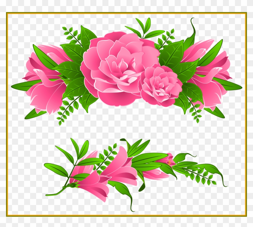 Rose Flower Rose Flower Border Design The Best Png - Flowers Clip Art Border Png #1325212