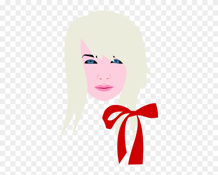 Blonde Female With Red Bow Svg File - Frozen #1325209