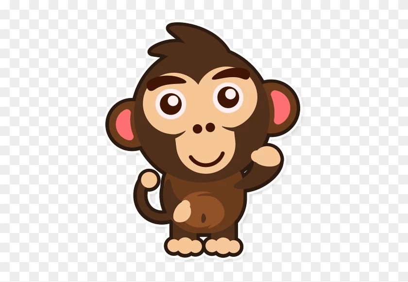 “happy Monkey” Stickers Set For Telegram - Стикер Веселый #1325228