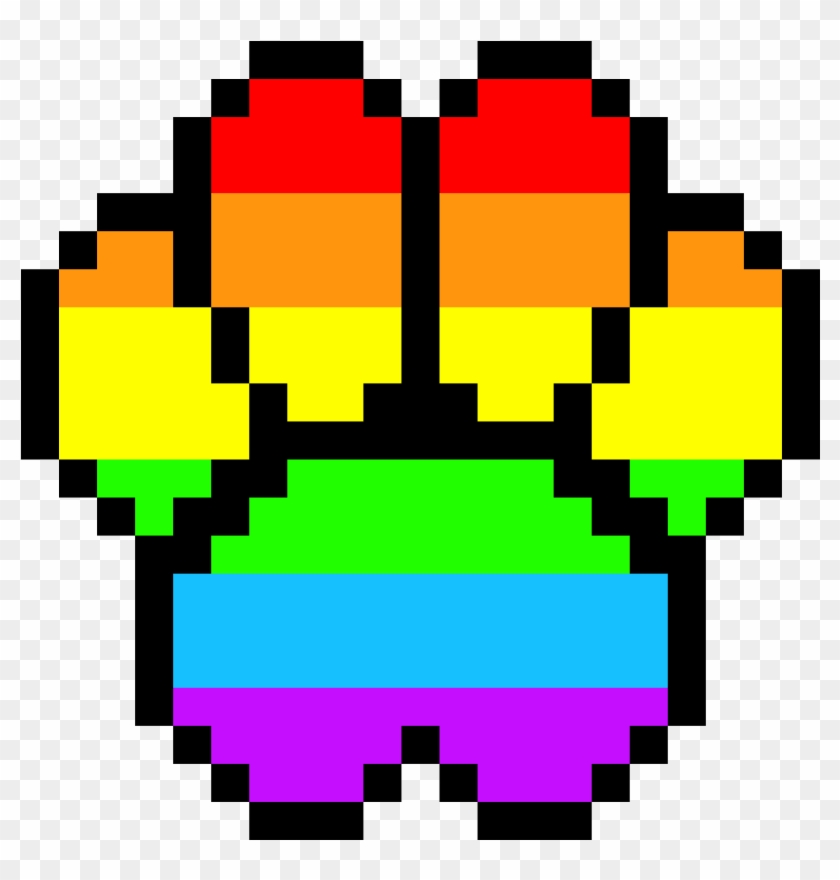 Tigers Paw Rainboz - Furry Gay Pride Perler Bead Con Badge (large) #1325249