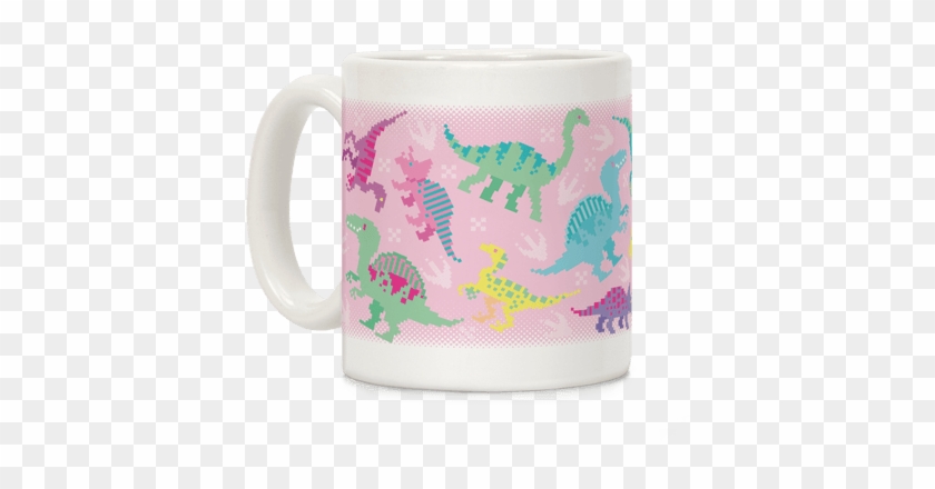 Cute Pastel Pixel Dinosaurs Coffee Mug - Beer Stein #1325418