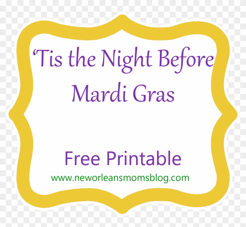 A Mardi Gras Rendition Of 'twas The Night Before Christmas - Bee Healthy #1325442