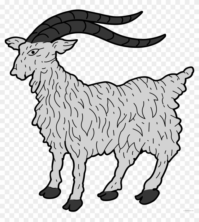 Goat Animal Free Black White Clipart Images Clipartblack - Goat #1325635