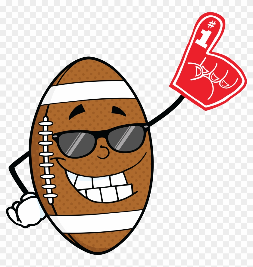 6588 Smiling American Football Ball With Sunglasses - Beer And Football Cartoon #1325696