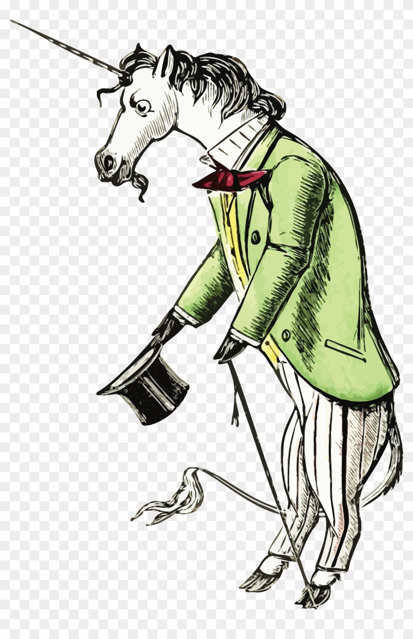 Free Clipart Of A Unicorn Gentleman - Gentleman Unicorn #1325816