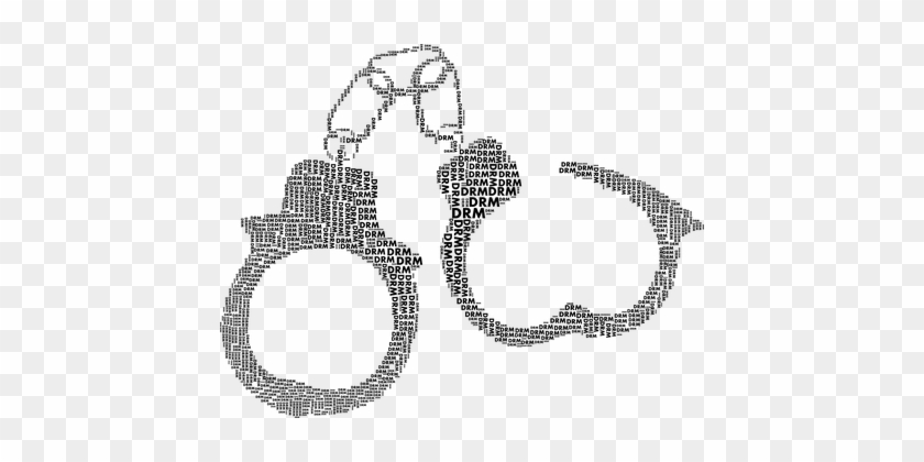 Clip Art Of Prisoner Breaking Handcuffs K1813952 - Handcuff Clipart Black And White #1325990