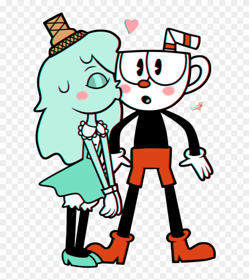 Blue Moon X Cuphead By Amazing Girl Forever - Cartoon #1326124
