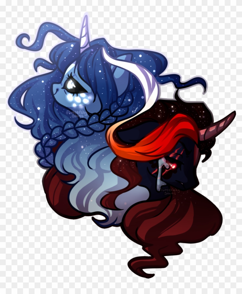 Blue Moon And Blood Moon By Fluttershysocks - Illustration #1326126