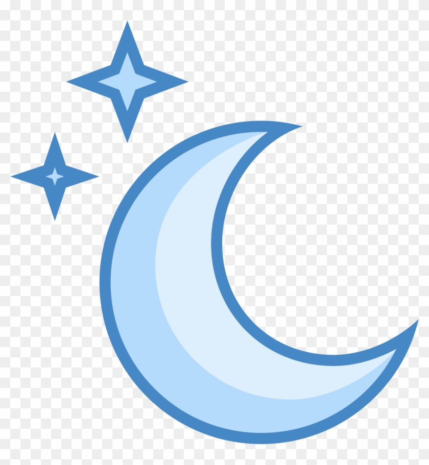 Moon And Stars Icon - Moon Flat Icon Png #1326329