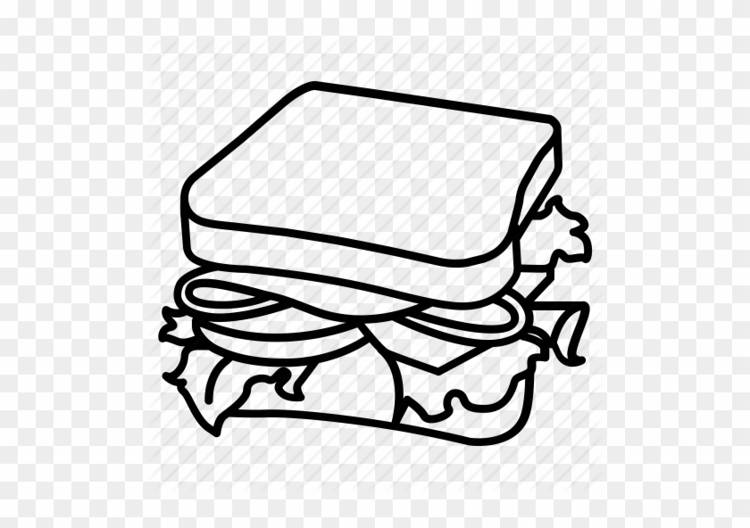 Blt Ham Lunch Salad Sandwich Icon Se Engine - Cartoon Sandwich Png #1326333