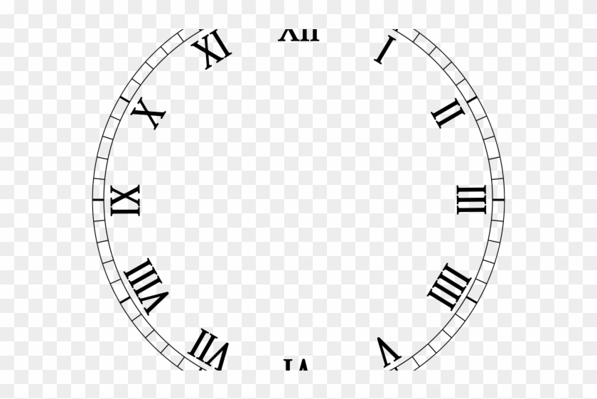 Blank Clock Clipart - Clock Face Roman Numerals #1326404