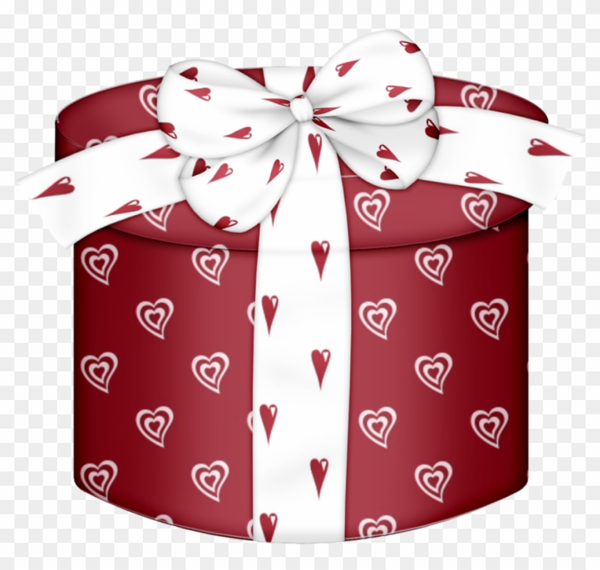 Red Heart Round Gift Box Png Clipart - Gift #1326423