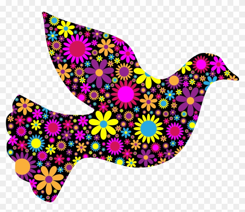 Peace Dove Clipart Artistic - Dove Peace Floral #1326590