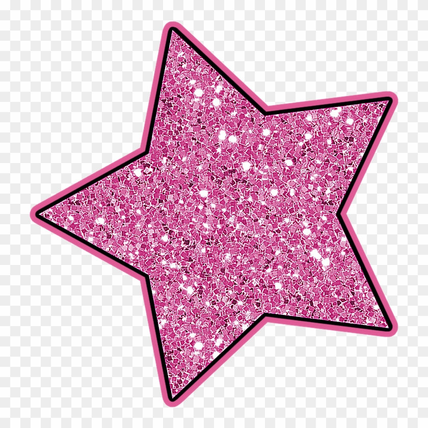 Stars ‿✿⁀°••○ - Pink Glitter Star Clipart #1326698