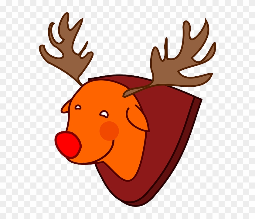 Christmas Red-nosed, Reindeer, Rudolph, Animal, Christmas - Clip Art #1326867