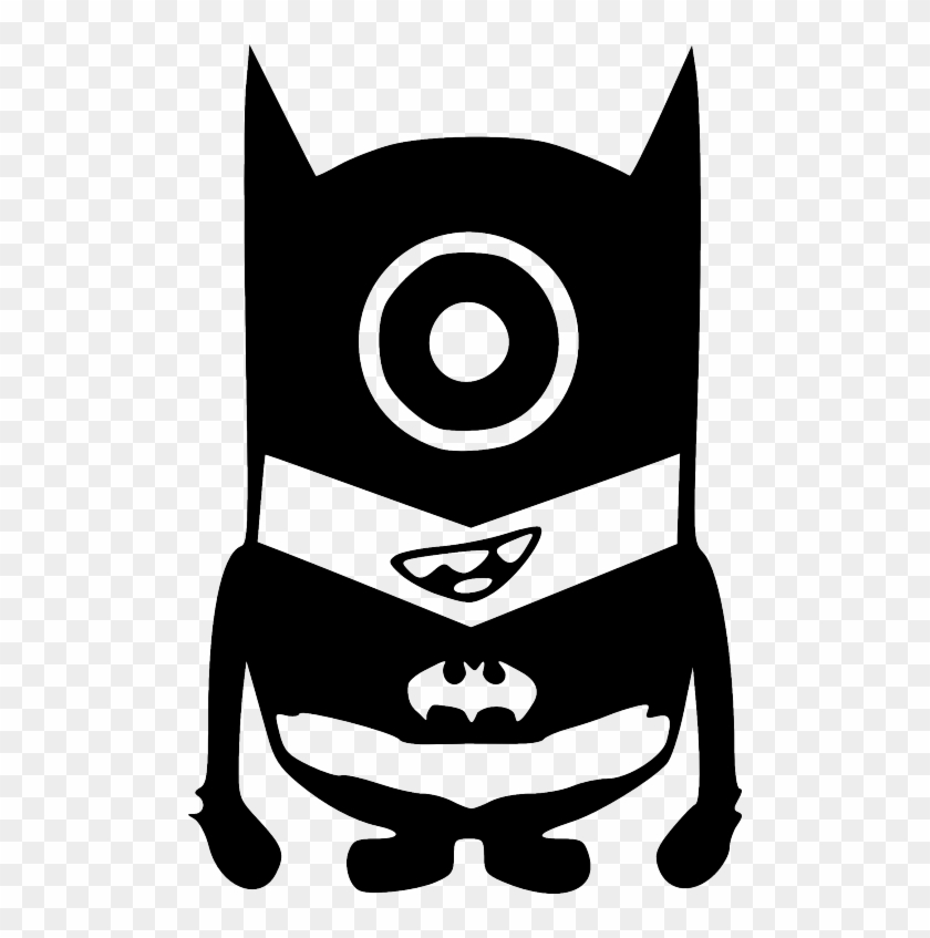Please Note That The White Image Is A White Sticker - Minion Batman Stencils  For Pumpkins - Free Transparent PNG Clipart Images Download