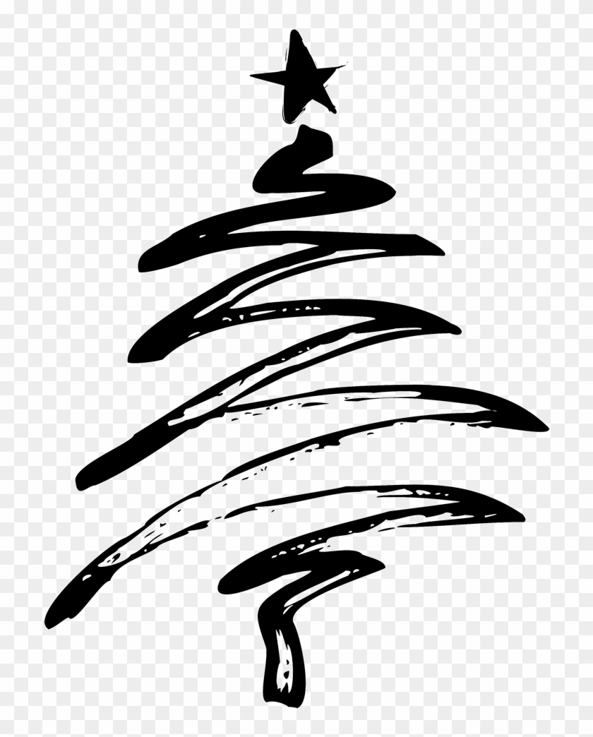 Take A Look At Our Christmas Menu - Christmas Tree Vector Black #1327078